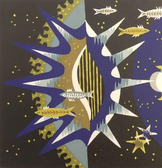 Antique Jean Picart Le Doux Lithograph Hand Signed Cosmos c19501960 unframed