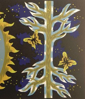 Antique Jean Picart Le Doux Lithograph Hand Signed Cosmos c19501960 unframed