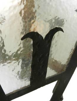 Antique Large Lantern Outdoor Light French Arts and Crafts Iron Glass Exterior Porch