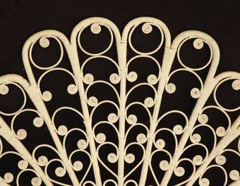 Antique Mid Century Headboard Rattan circa 196070