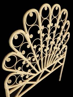 Antique Mid Century Headboard Rattan circa 196070