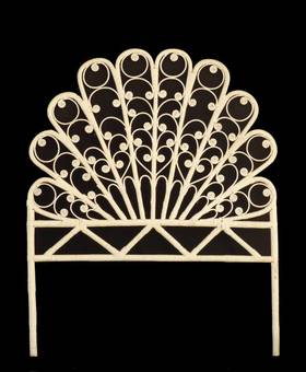 Antique Mid Century Headboard Rattan circa 196070