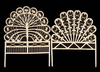 Antique Mid Century Headboard Rattan circa 196070