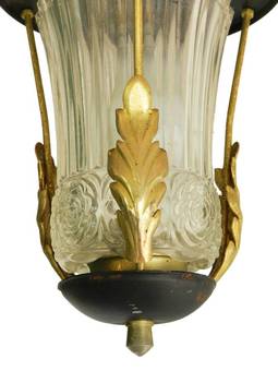 Antique Mid century Pendant Light Lantern attributed to Poillerat 