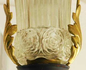Antique Mid century Pendant Light Lantern attributed to Poillerat 