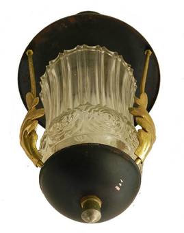 Antique Mid century Pendant Light Lantern attributed to Poillerat 