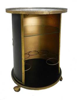 Antique Midcentury Bar Cart Hollywood Regency Cocktail Trolley in the Manner of Jansen
