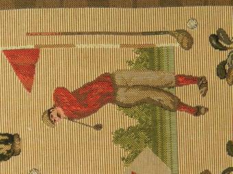 Antique Midcentury Golf US Open Wall Hanging Commemorative Tapestry New England League