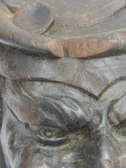 Antique Pair Hand Carved Wood Heads French Gargoyle Antique Sculpture Gothic revival