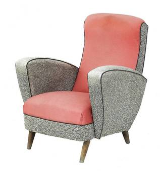 Antique Pair Mid Century Lounge Chairs Original Condition French Armchairs