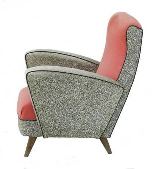 Antique Pair Mid Century Lounge Chairs Original Condition French Armchairs