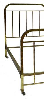 Antique Pair of Art Deco Brass Beds French Single Twin c1930 with makers label