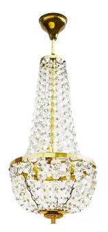 Antique Pair of Belle Epoque Chandeliers French Mongolfiers Balloon Crystal circa 1900