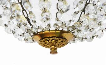 Antique Pair of Belle Epoque Chandeliers French Mongolfiers Balloon Crystal circa 1900