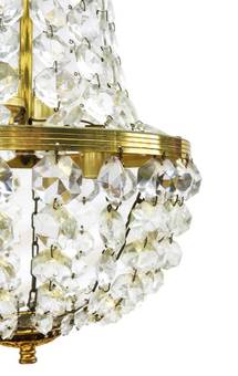Antique Pair of Belle Epoque Chandeliers French Mongolfiers Balloon Crystal circa 1900
