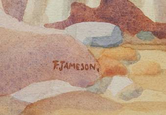 Antique Watercolour painting by Frank Jameson Art Deco Nude St Ives School Cornwall 