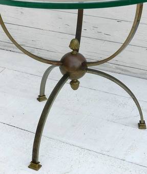 Antique  LOUIS XVI rev OCCASIONAL TABLE GLASS  BRONZE