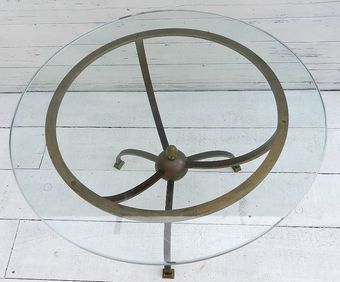 Antique  LOUIS XVI rev OCCASIONAL TABLE GLASS  BRONZE
