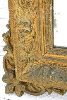 Antique C19 French Louis XV Floral Swag Mirror