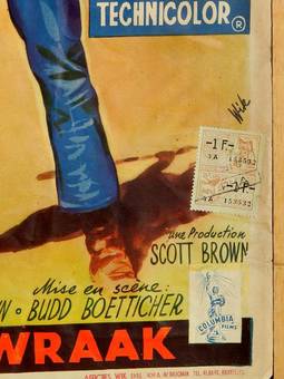 Antique c1957 Western Original Film Poster Randolph Scott Belgian version of The Tall T