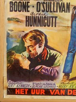 Antique c1957 Western Original Film Poster Randolph Scott Belgian version of The Tall T