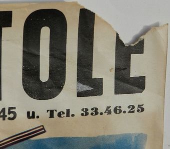Antique c1957 Western Original Film Poster Randolph Scott Belgian version of The Tall T