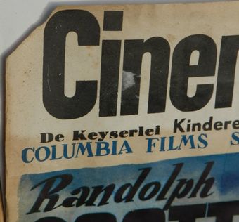 Antique c1957 Western Original Film Poster Randolph Scott Belgian version of The Tall T