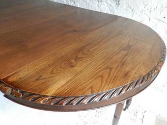Antique FRENCH EXTENDING DINING TABLE c1860 CARVED OAK