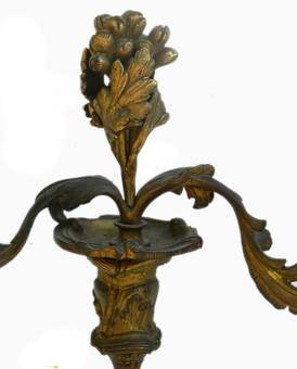 Antique Pair of French Bronze Rococo Candelabra Candlesticks Louis c1860