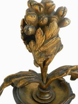 Antique Pair of French Bronze Rococo Candelabra Candlesticks Louis c1860