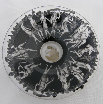 Antique SIGNED ART GLASS DISH 