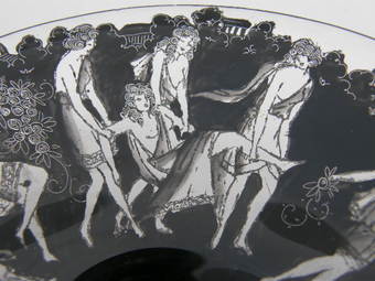 Antique SIGNED ART GLASS DISH 