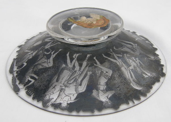 Antique SIGNED ART GLASS DISH 
