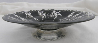 Antique SIGNED ART GLASS DISH 