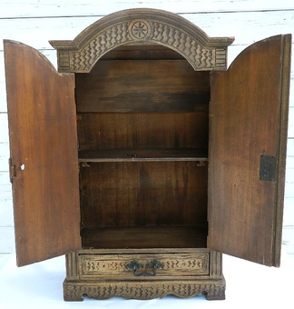 Antique Unusual French Miniature Armoire Provincial Apprentice Piece