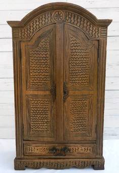 Antique Unusual French Miniature Armoire Provincial Apprentice Piece