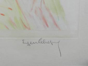Antique Original French Signed Print by Eugene Leliepvre contemporary of Domergue 