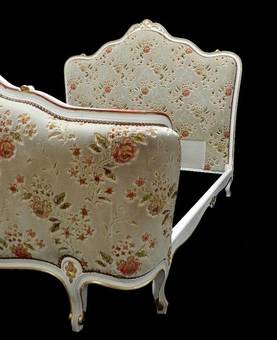 Antique French early Vintage Lit Corbeille Louis Double Bed   Base