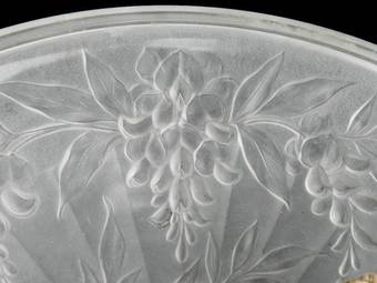 Antique French Art Deco 1930s Glass Pate de Verre Ceiling Light Vasque Chandlier