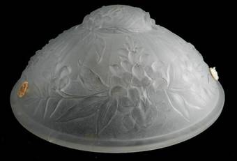 Antique French Art Deco 1930s Glass Pate de Verre Ceiling Light Vasque Chandlier