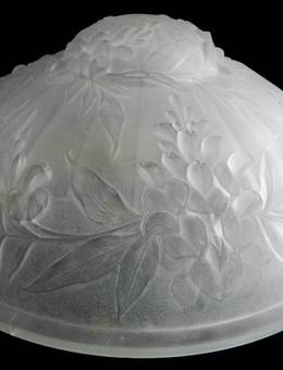 Antique French Art Deco 1930s Glass Pate de Verre Ceiling Light Vasque Chandlier