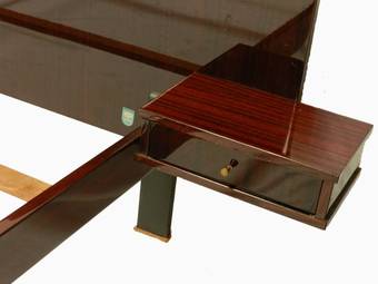 Antique c1970s French Double Bed  Base with Integrated Bedside Table Drawers Mid Century