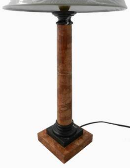 Antique French Marble Column Lamp Base