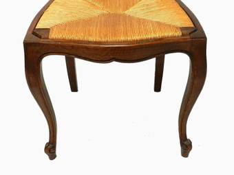 Antique 6 Early Vintage French louis Dining Chairs Rush  Oak