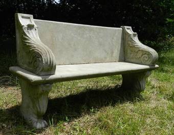 Antique Good weathered Garden Bench Composition early C20