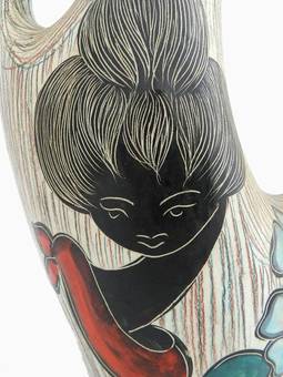 Antique Unusual Mid Century French Vallauris Vase 19501960