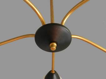 Antique Mid Century 1950s French Italian Vintage Chandelier Ceiling Light
