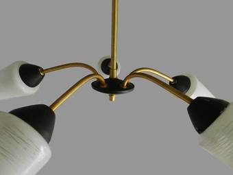 Antique Mid Century 1950s French Italian Vintage Chandelier Ceiling Light