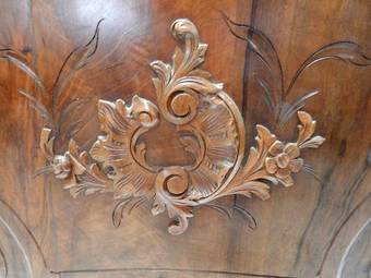 Antique C19 Louis XV Antique French Double Bed Walnut 