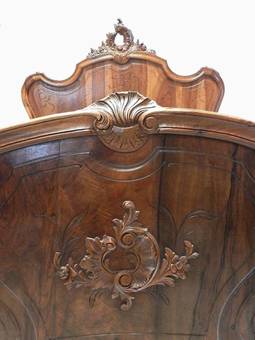Antique C19 Louis XV Antique French Double Bed Walnut 
